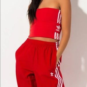 RED ADIDAS BANDEAU TUBE TOP, Size XS